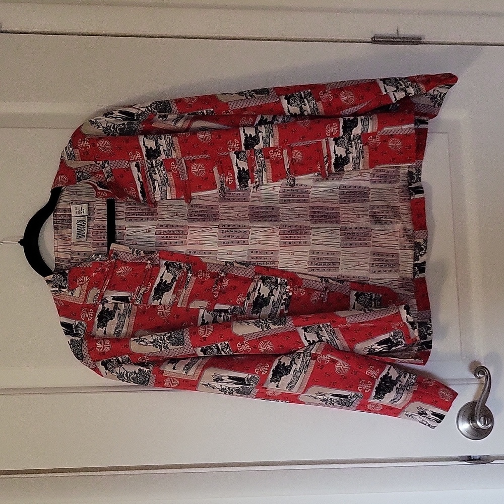 Chico's Design Silk Asian Inspired Jacket
